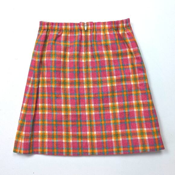 Florence Eiseman Skirt Girls Size 12 Pink Plaid Faux Wrap Wool Blend - Picture 3 of 4
